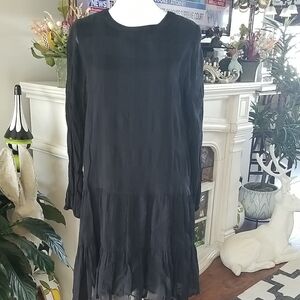 Anthropologie Black Long Sleeve Dress
